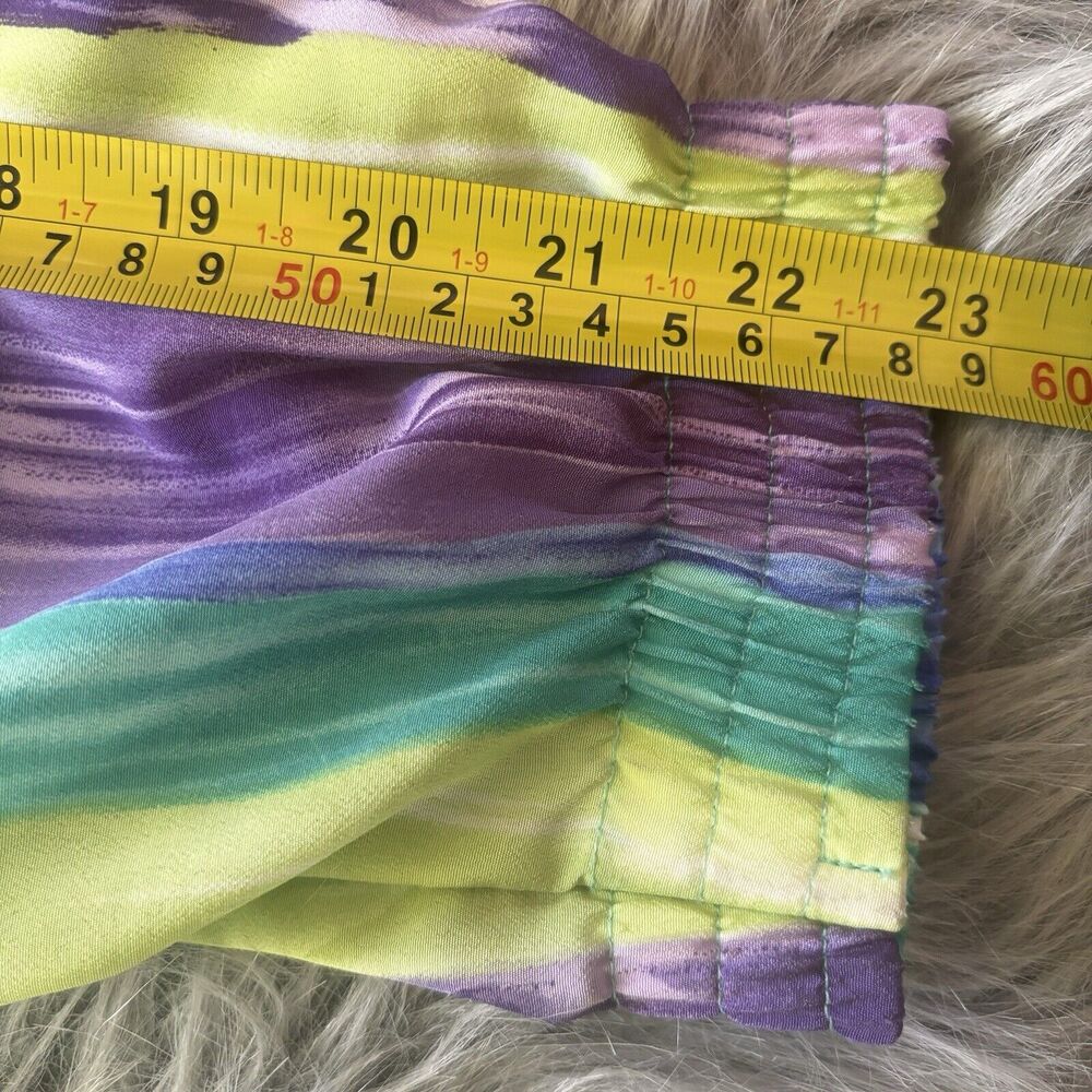 TEDDI Jack Sz M Full Zip Colorful Lightweight Watercolor Vintage 90s Casual Fun - Picture 8 of 8